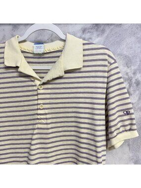 Vintage 80s OP Ocean Pacific Sunwear Striped Shirt Mens XL Cream Surf Skate USA